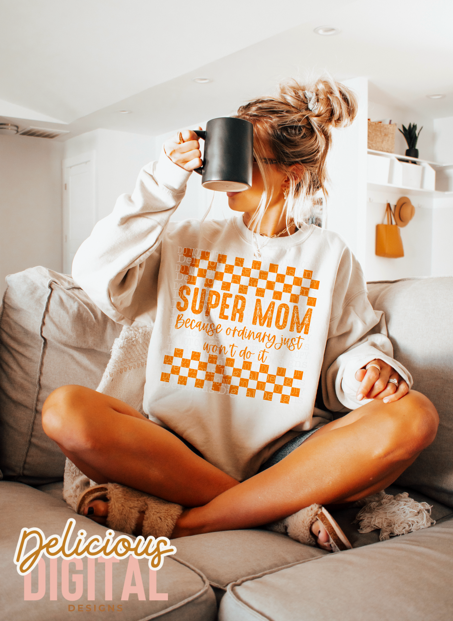 SUPER MOM ORANGE FONT PNG | Digital Download | PNG