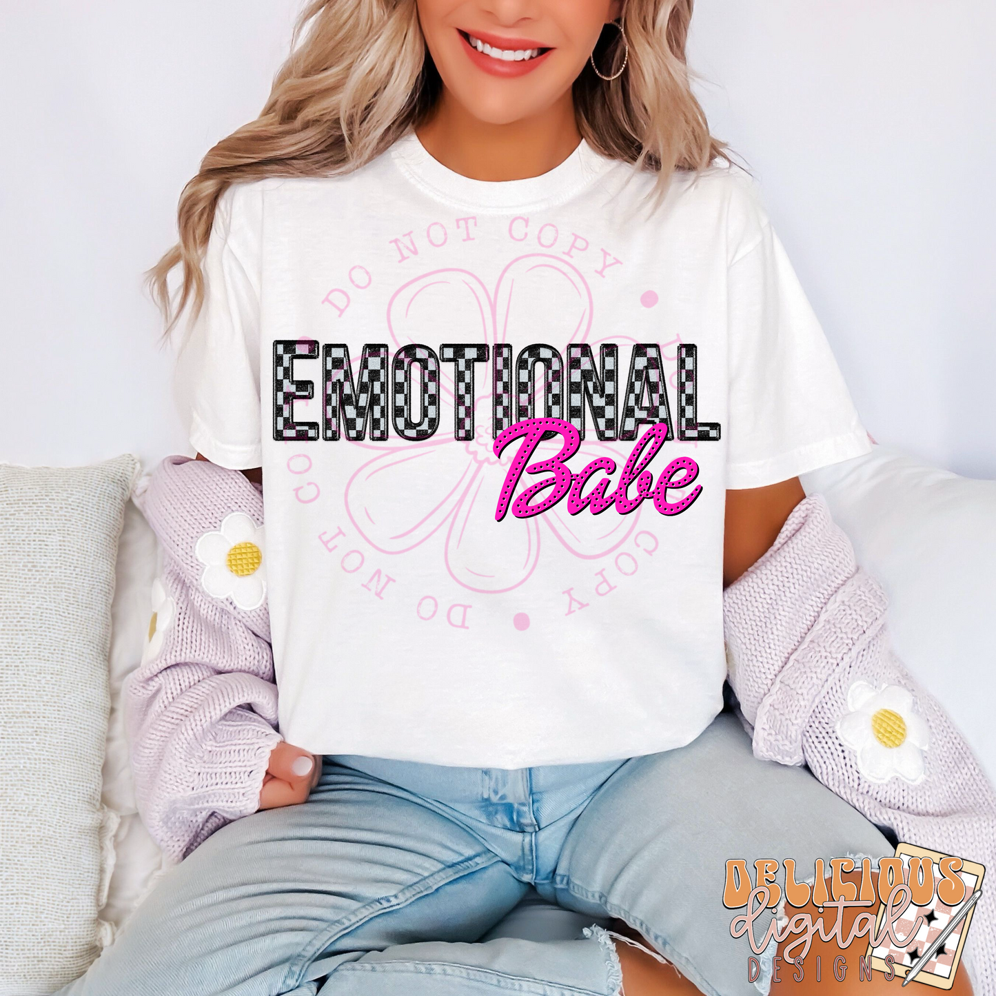 FAUX EMBROIDERY  EMOTIONAL BABE | Digital Download | PNG