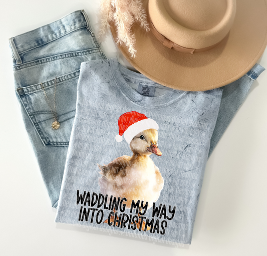 WADDLING MY WAY INTO CHRISTMAS PNG  | Digital Download | PNG