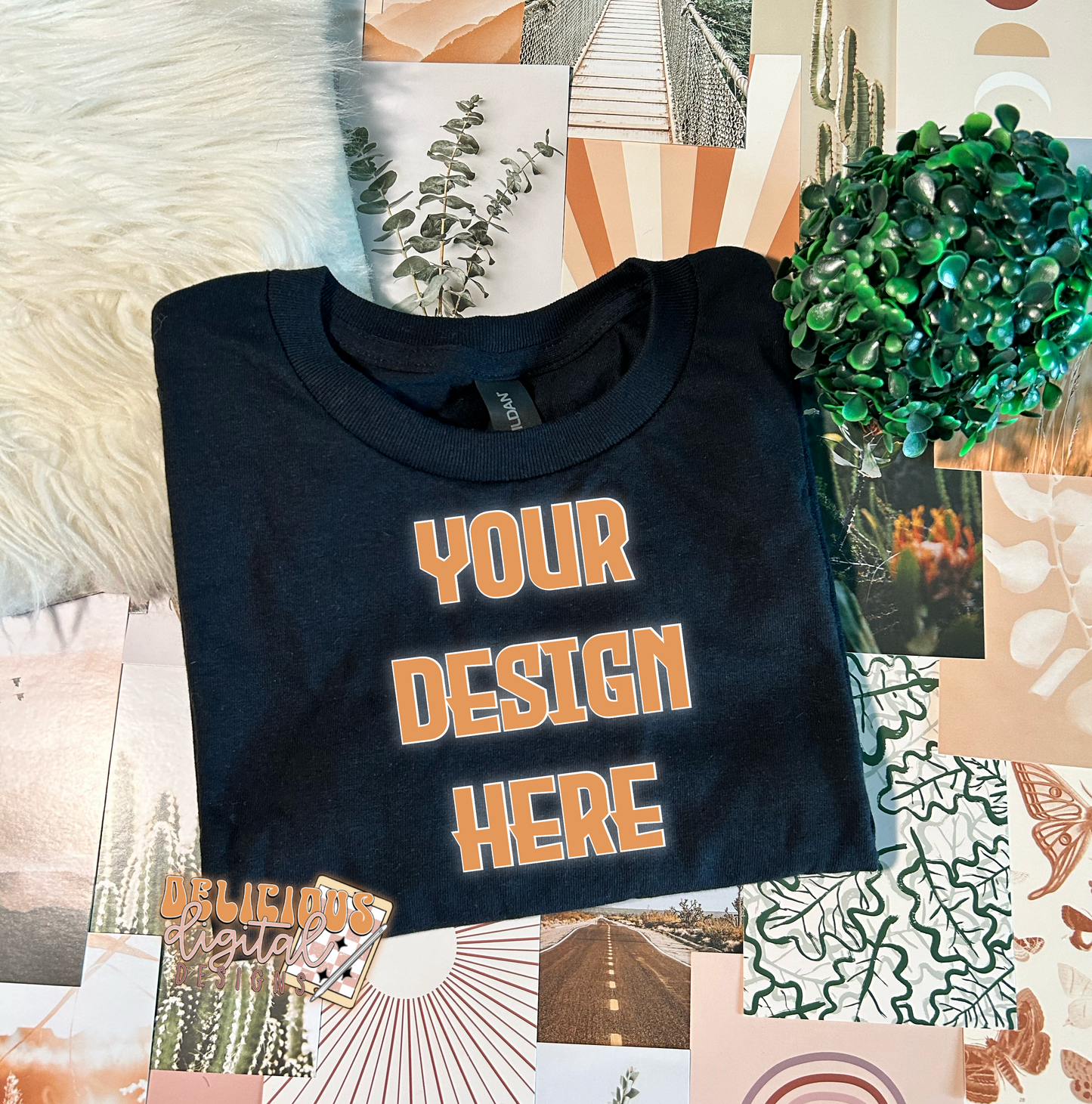 BOHO MOCKUP- BLACK FLAT LAY | Digital Download