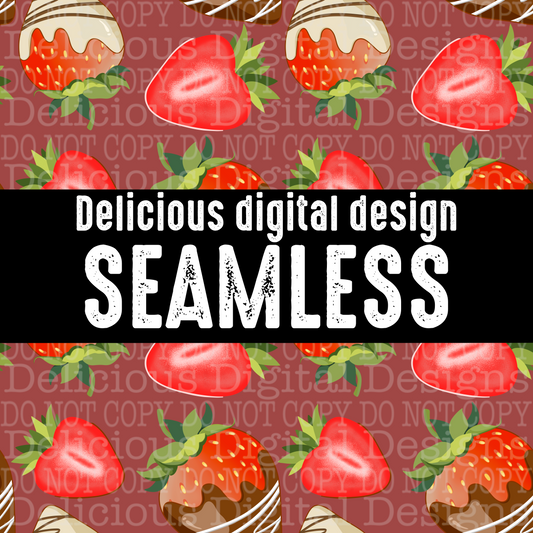 STRAWBERRY SEAMLESS RED PNG  | Digital Download | PNG