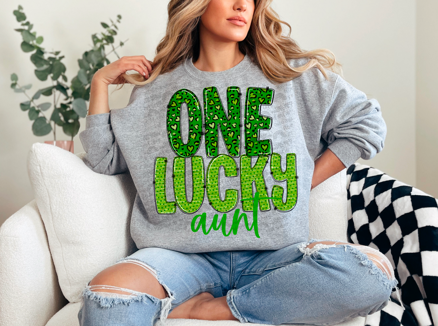 ONE LUCKY AUNT PNG | Digital Download | PNG