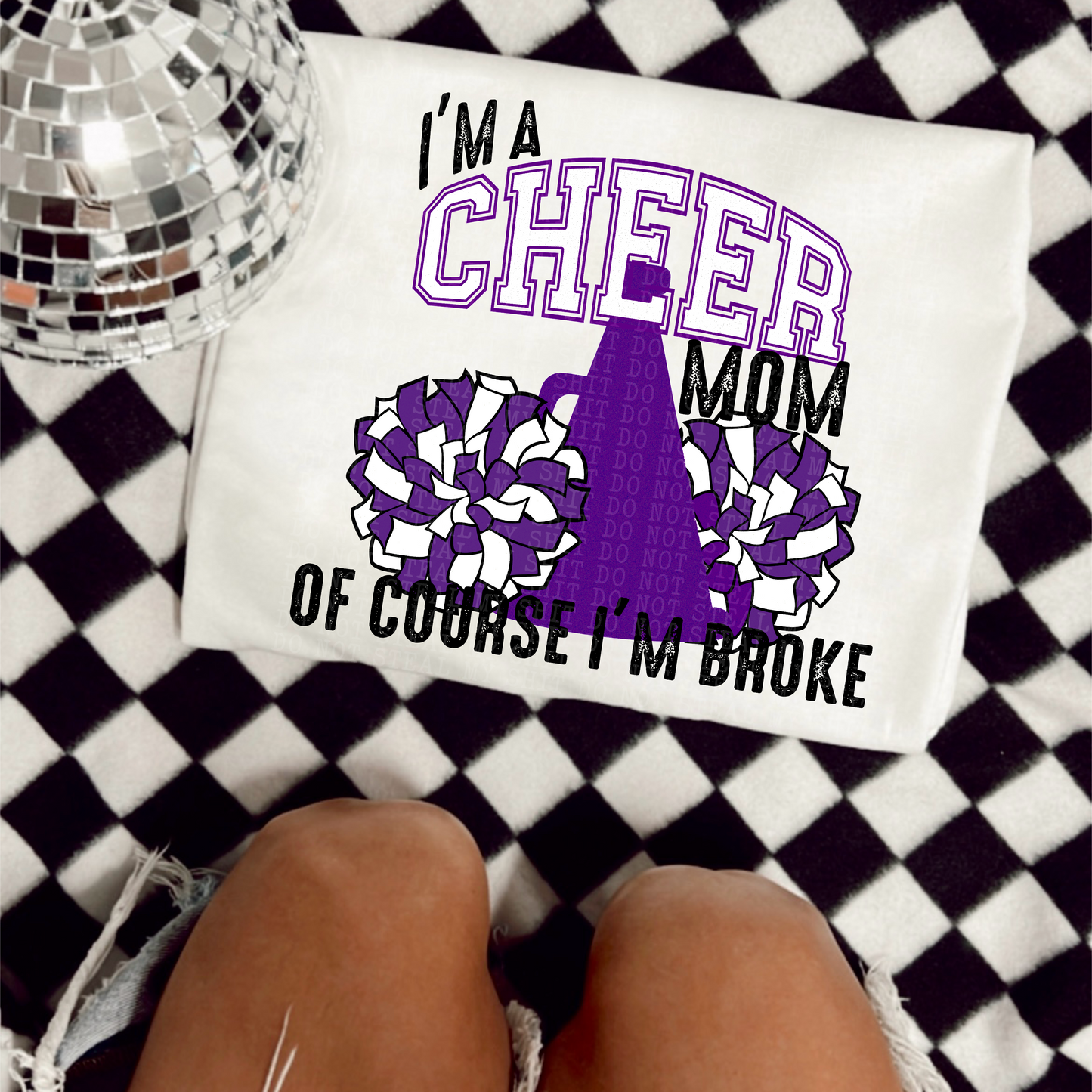 BROKE CHEER MOM deep purple PNG | Digital Download | PNG