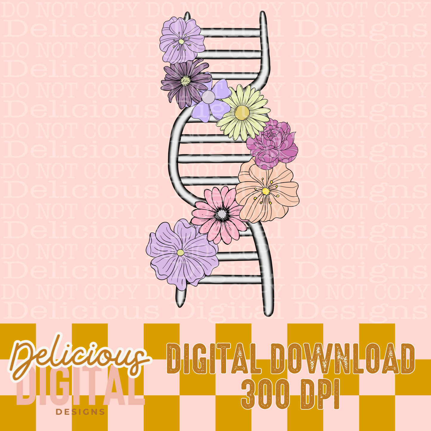 FLORAL DNA PNG  | Digital Download | PNG