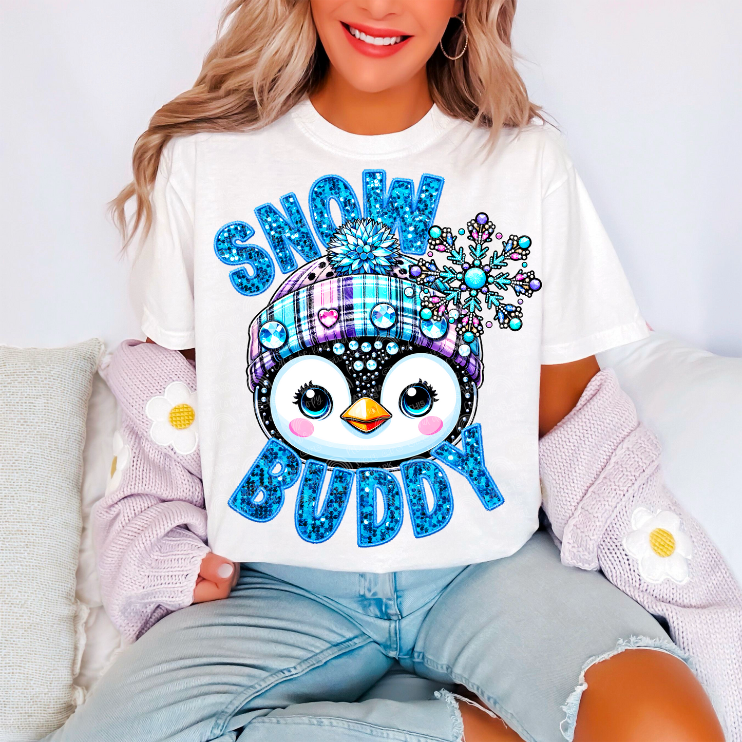 SNOW BUDDY- FAUX EMBROIDERY PNG | Digital Download | PNG