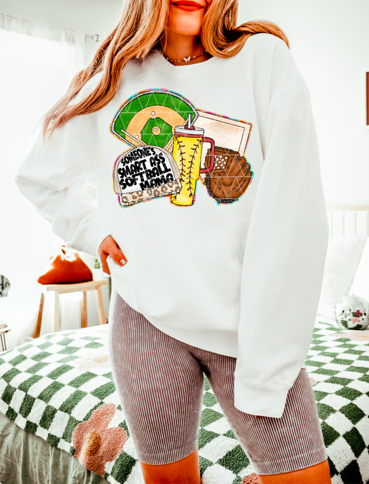 SOMEBODY’S SMART ASS SOFTBALL MAMA PNG | SUBLIMATION PNG | AUTOMATIC DOWNLOAD
