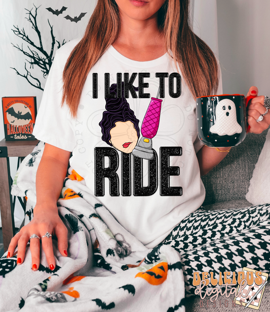 I LIKE TO RIDE FAUX EMBROIDERY | Digital Download | PNG