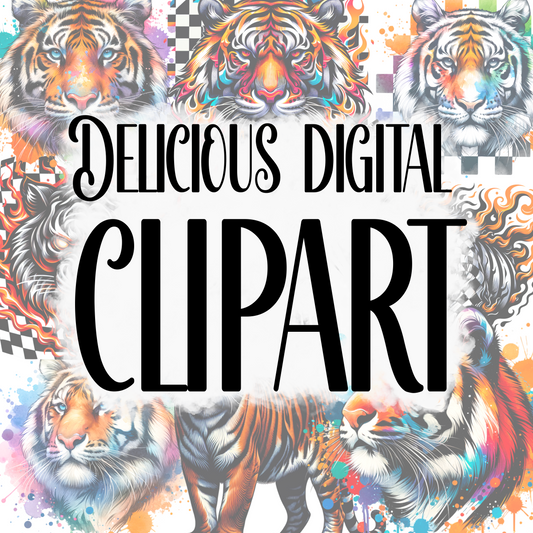 MINI CLIPART BUNDLE TIGERS PNG | Digital Download | PNG