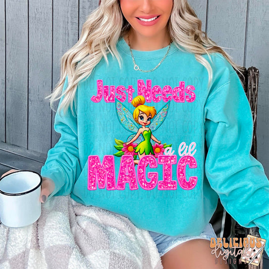 JUST NEEDS A LIL MAGIC FAUX EMBROIDERY  | Digital Download | PNG