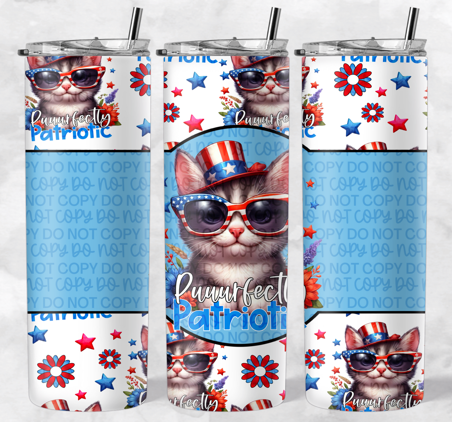 PURRRFECTLY PATRIOTIC TUMBLER  PNG | Digital Download | PNG