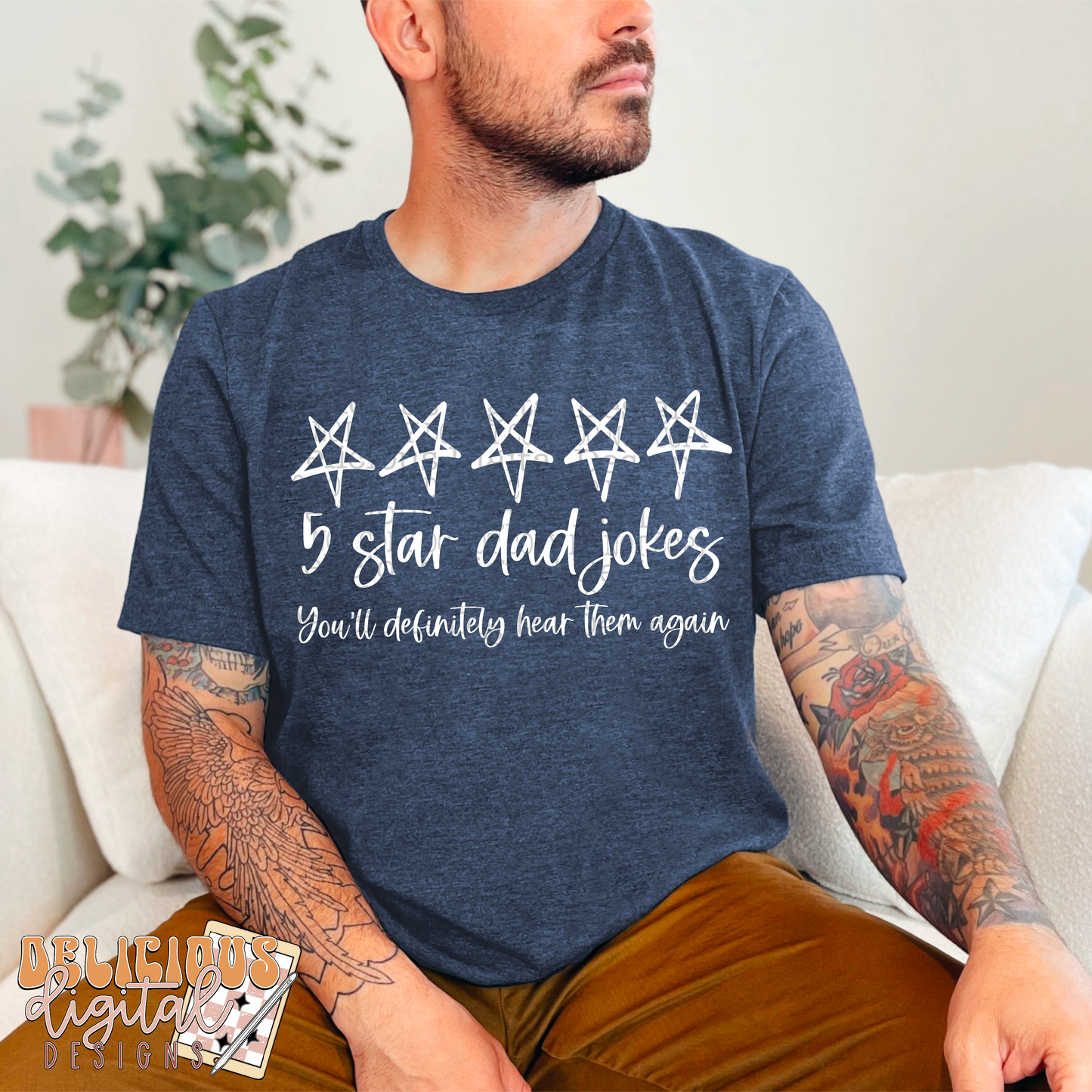 5 STAR DAD JOKES PNG | Digital Download | PNG