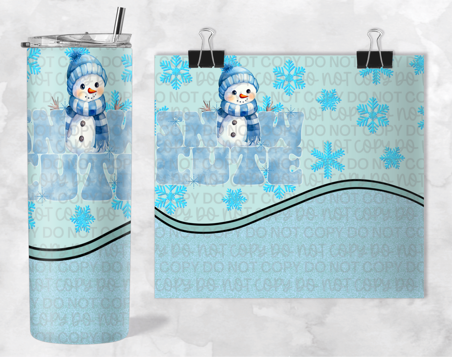 SNOW CUTE  BLUE TUMBLER | Digital Download | PNG