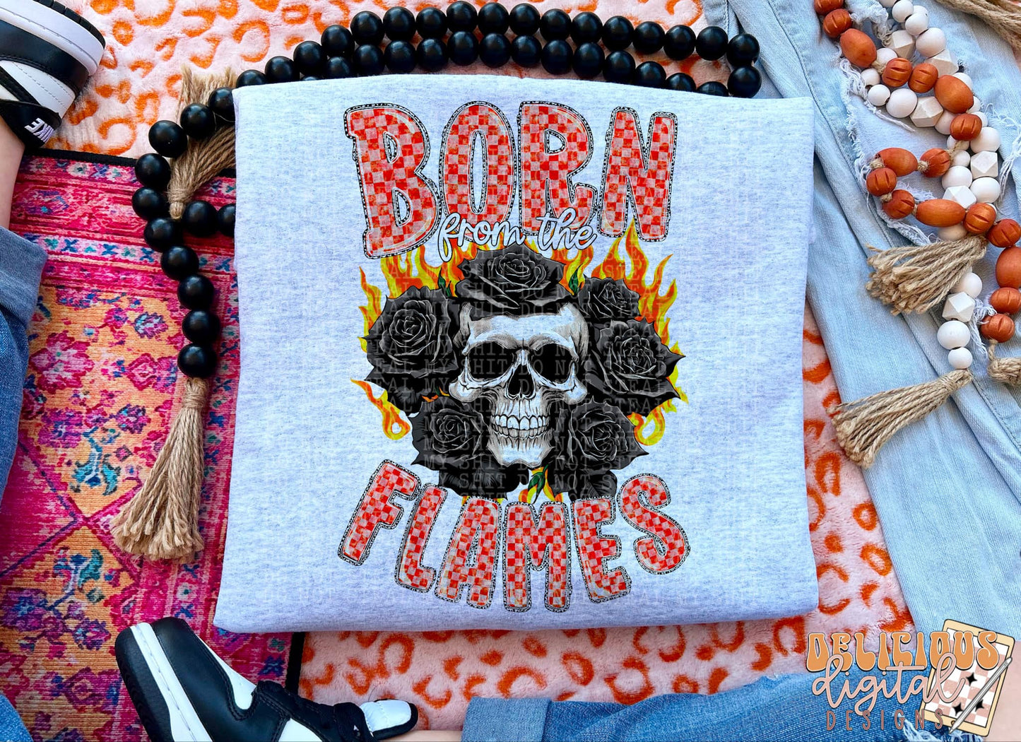 Born from the flames png, Trendy PNG, Sublimation PNG, Automatic digital PNG download