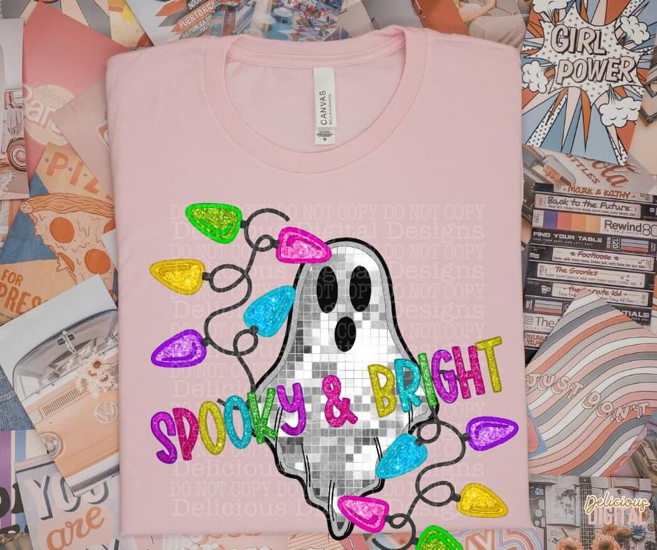 SPOOKY AND BRIGHT FAUX EMBROIDERY | Digital Download | PNG