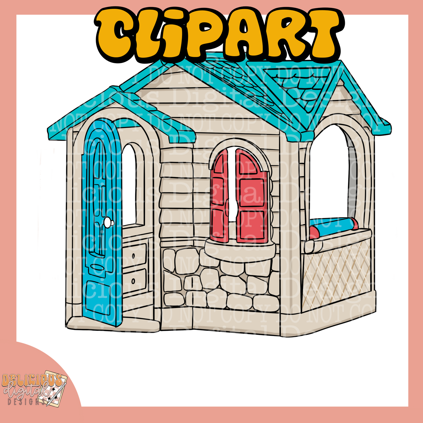 NOSTALGIA BACKYARD PLAYTIME CLIPART SET