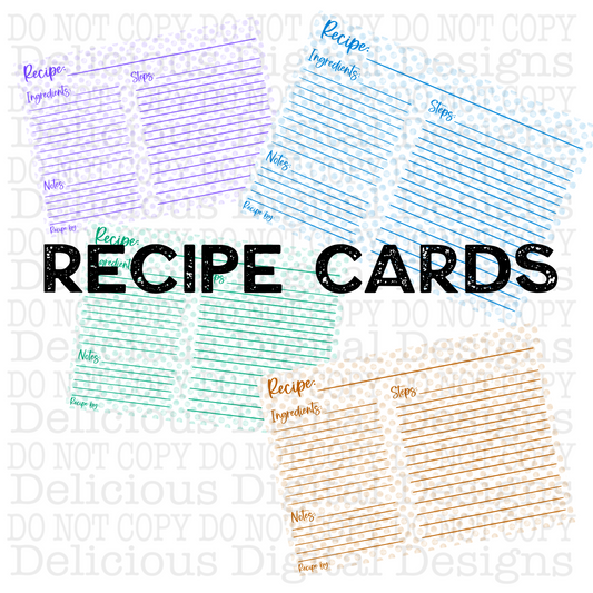 SPOTTED RECIPE CARDS PRINTABLE | Digital Download | PRINTABLE