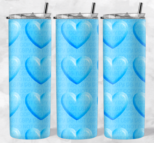 HEART POP BLUE TUMBLER WRAP PNG | Digital Download | PNG