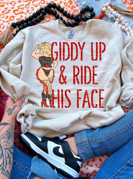 GIDDY UP & RIDE HIS FACE PNG  | Digital Download | PNG