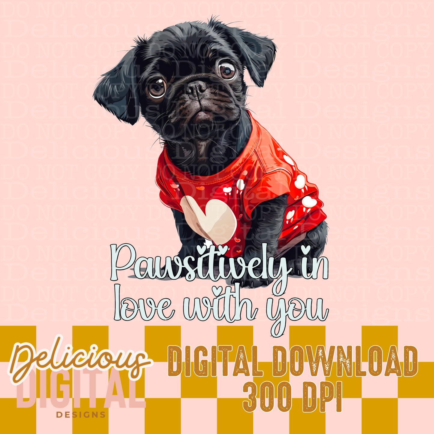 BLACK PUG  PNG  | Digital Download | PNG