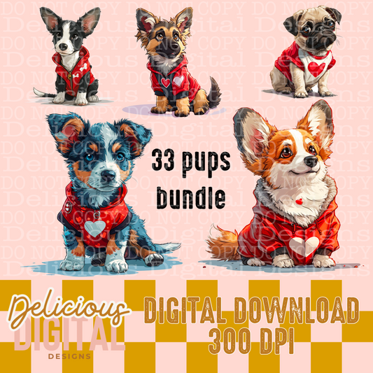 Text free valentine puppies bundle