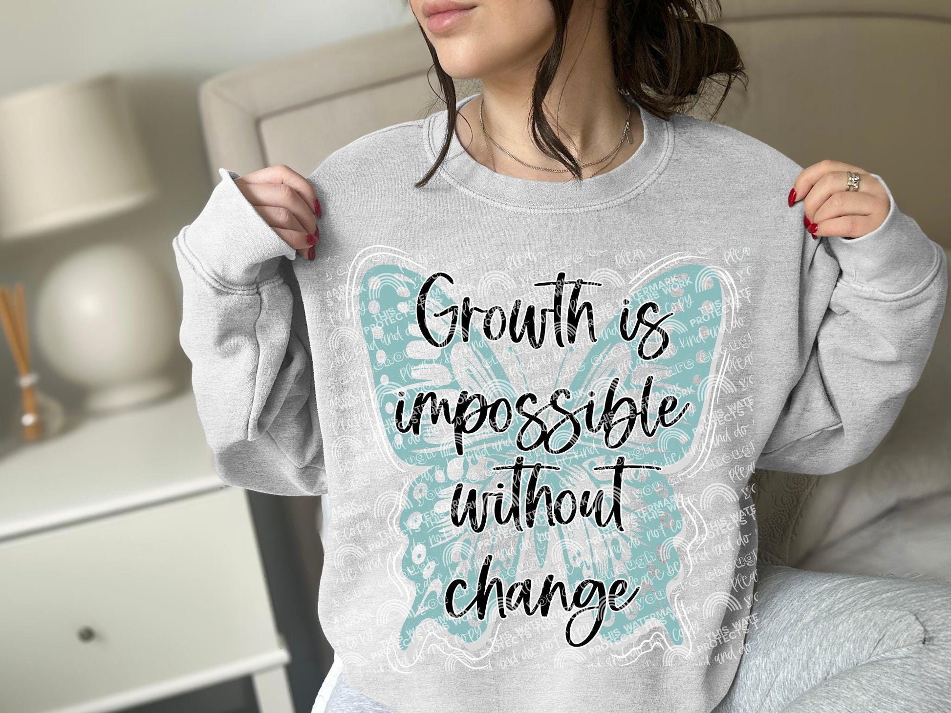 Growth is impossible without change, butterfly png, motivational quote png, Trendy PNG, Sublimation PNG, Automatic digital PNG download