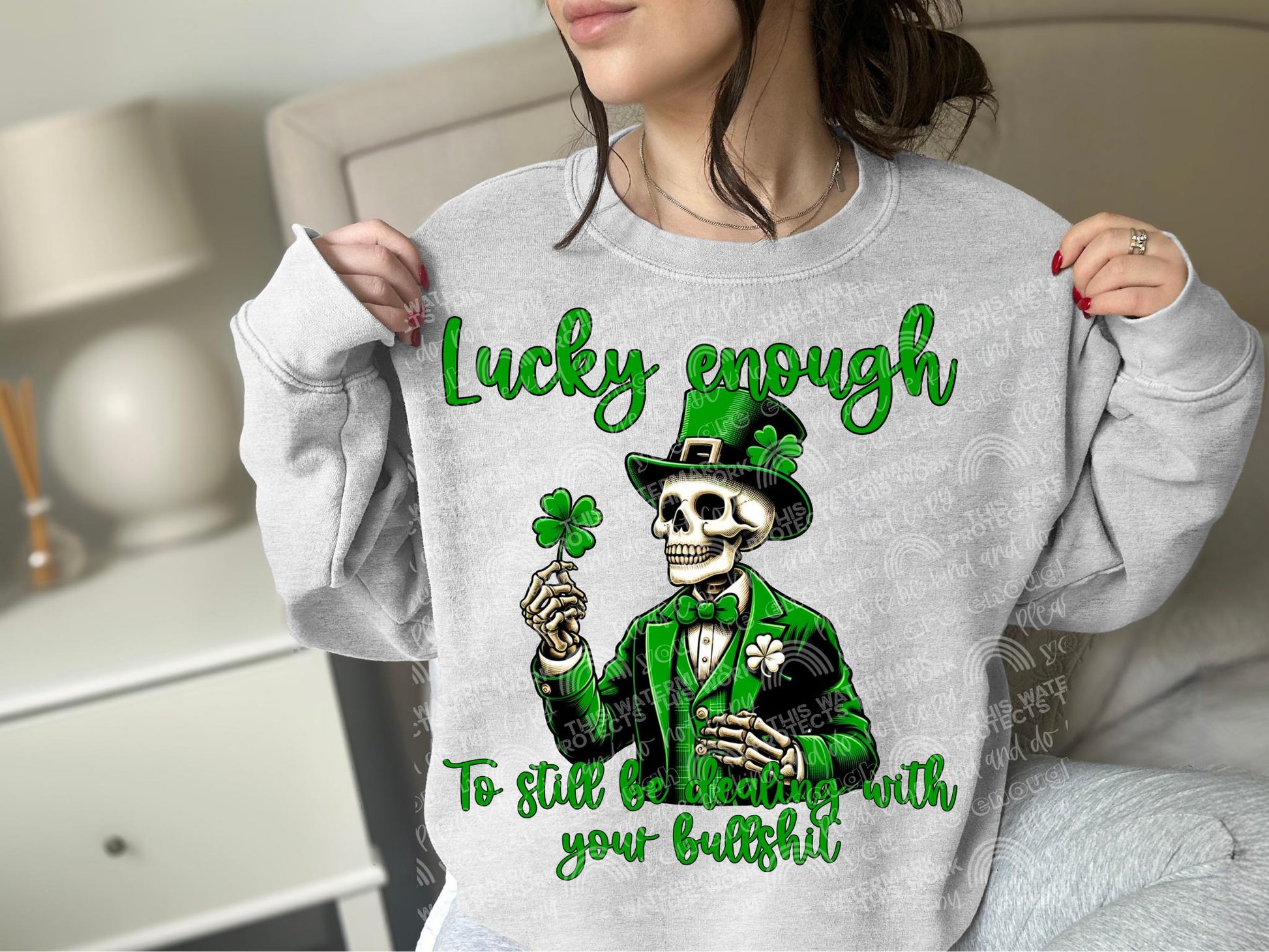 Lucky enough png, leprechaun png, skeleton png, st. Patricks png, Trendy PNG, Sublimation PNG, Automatic digital PNG download