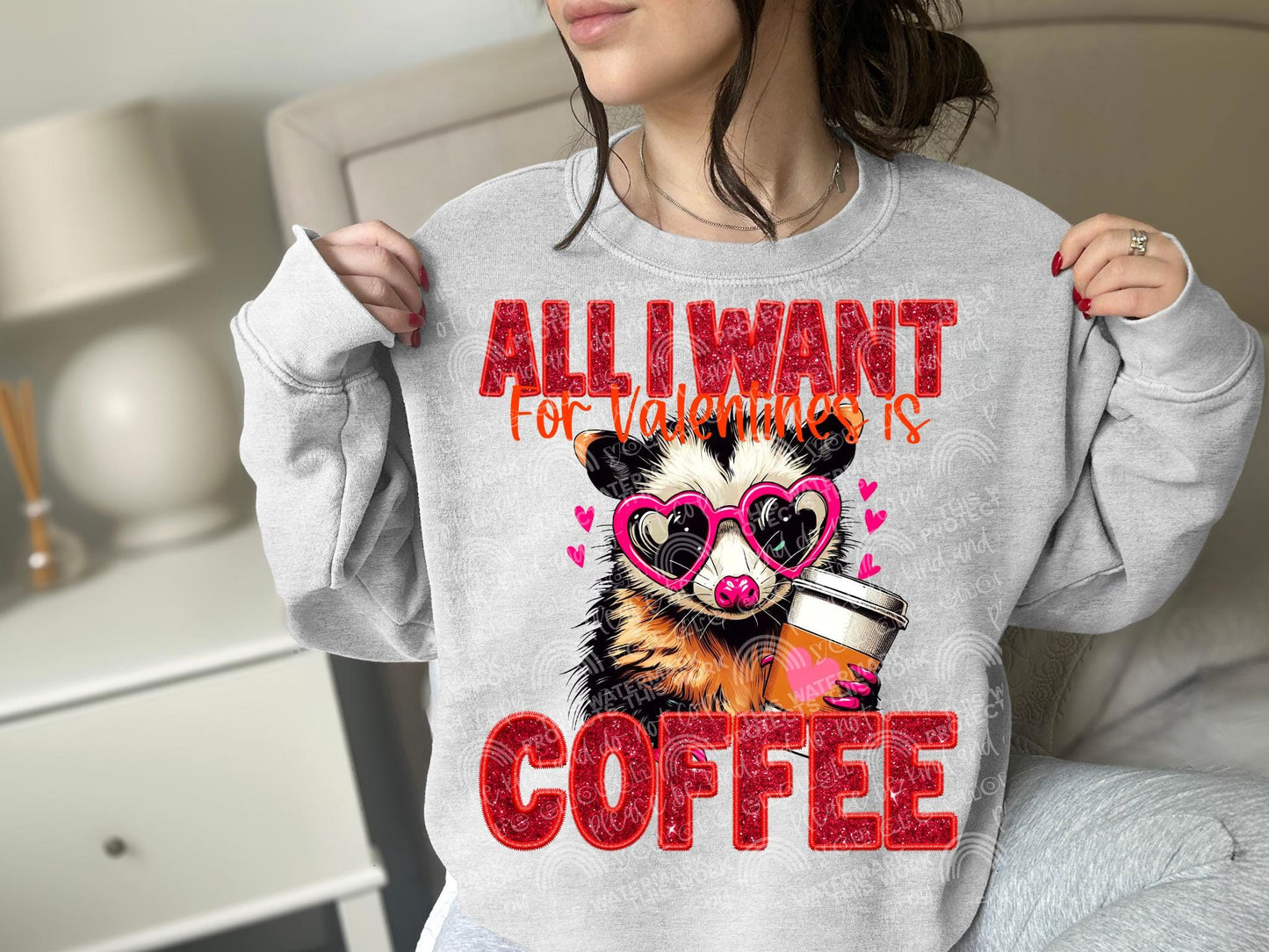 All I want for valentines is coffee faux embroidery png, coffee png, Trendy PNG, Sublimation PNG, Automatic digital PNG download