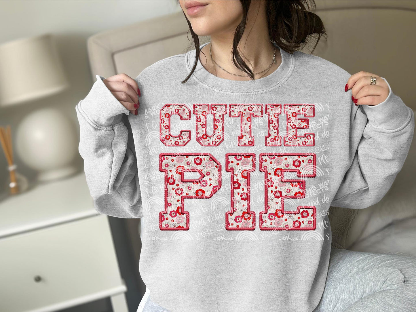 Cutie Pie, Faux embroidery png, Trendy PNG, Sublimation PNG, Automatic digital PNG download