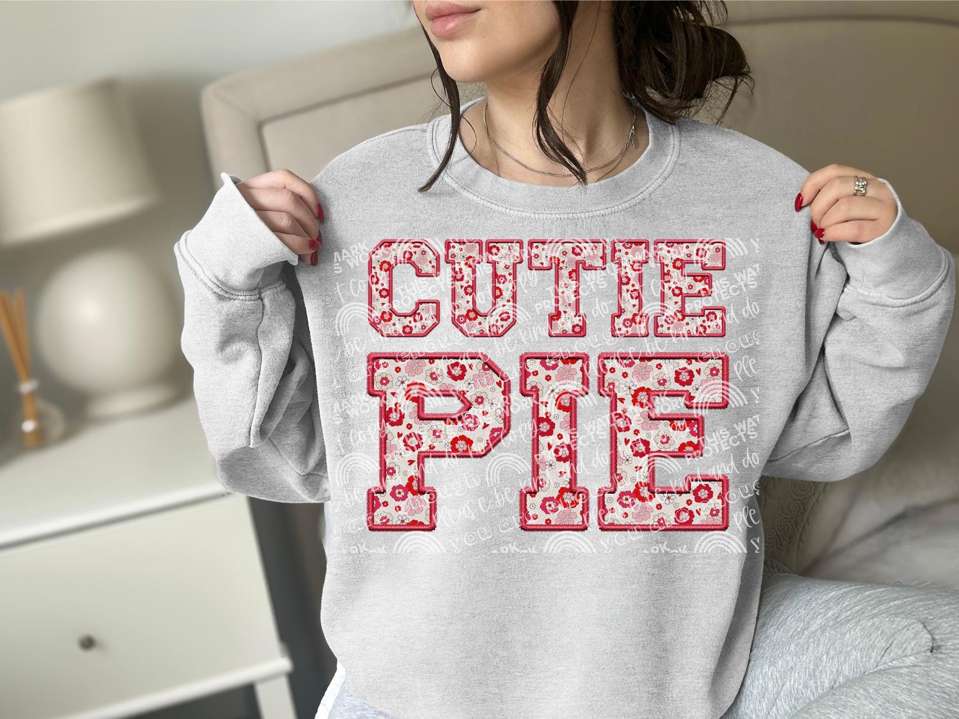 Cutie Pie, Faux embroidery png, Trendy PNG, Sublimation PNG, Automatic digital PNG download