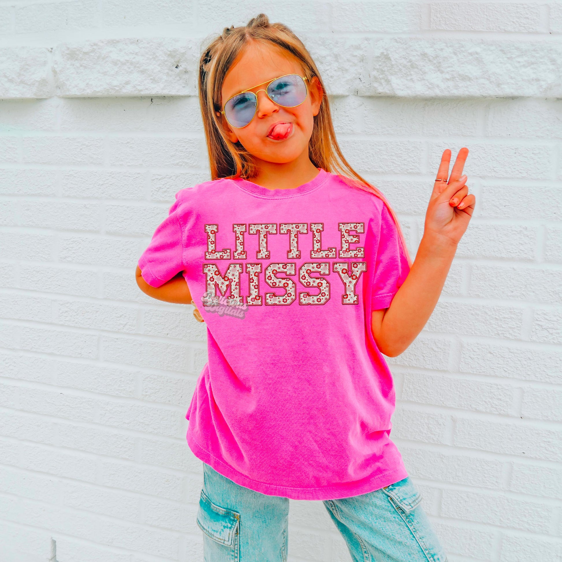 Little Missy, Faux embroidery png, Trendy PNG, Sublimation PNG, Automatic digital PNG download