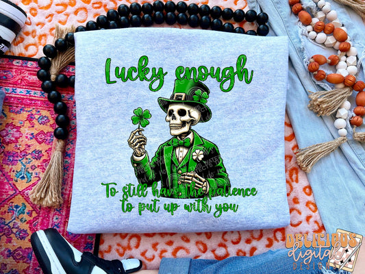 Lucky enough png, leprechaun png, skeleton png, st. Patricks png, Trendy PNG, Sublimation PNG, Automatic digital PNG download