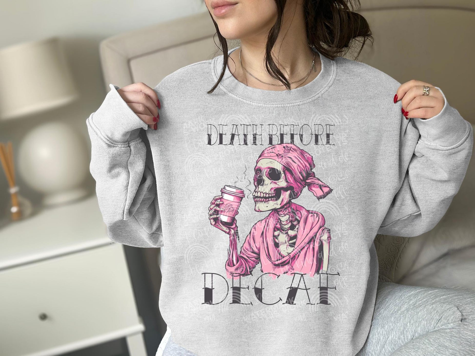 Death before decaf png, skull png, coffee png, snarky png, Trendy PNG, Sublimation PNG, Automatic digital PNG download