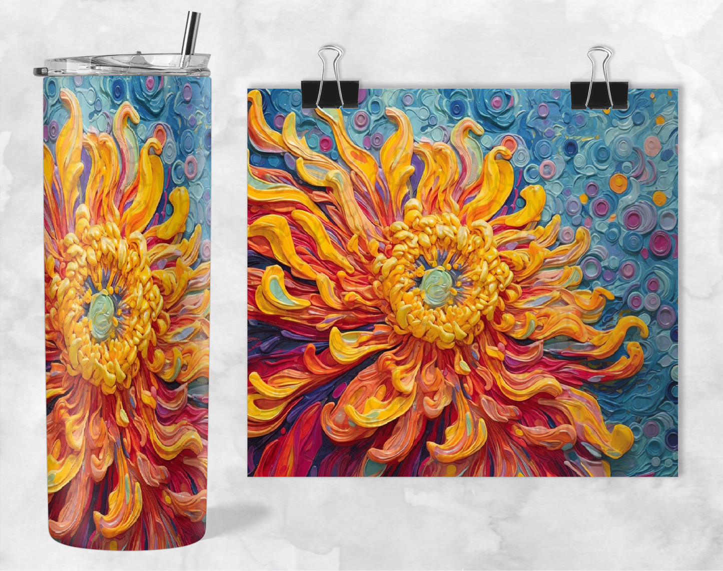 FLORAL BLOSSOMS TUMBLER | Digital Download | PNG