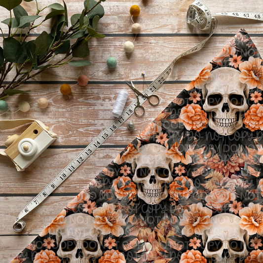 AUTUMN FLORAL SKULL SEAMLESS 2 PNG| AUTOMATIC DOWNLOAD| PNG