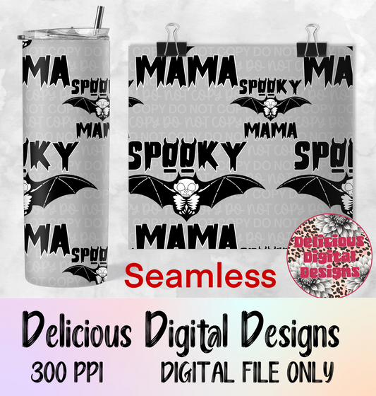 SPOOKY MAMA SEAMLESS TUMBLER | Digital Download | PNG