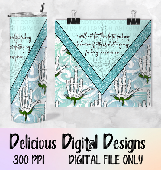 MIDDLE FINGER INNER PEACE TUMBLER | Digital Download | PNG