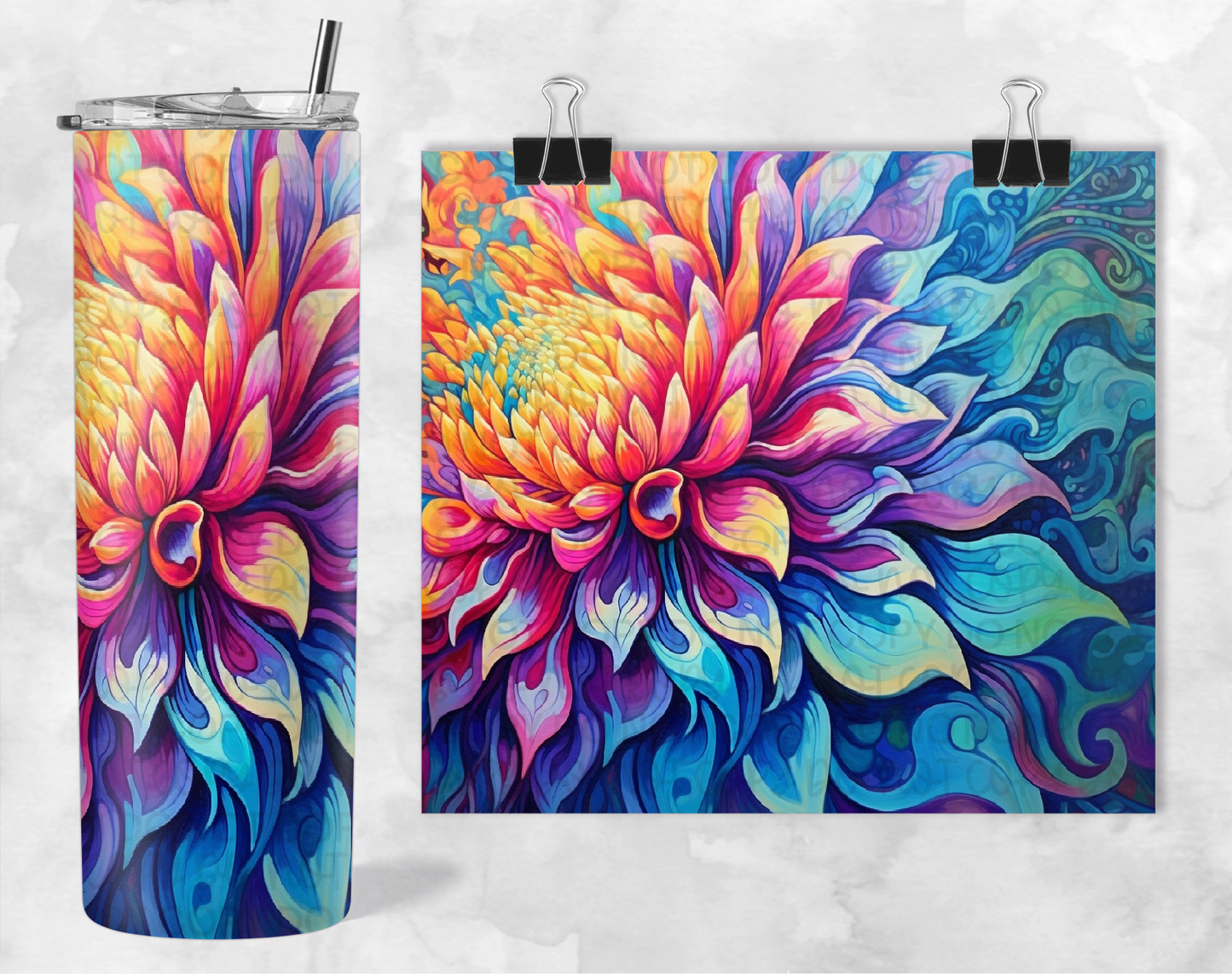 MORNING FLORAL TUMBLER | Digital Download | PNG