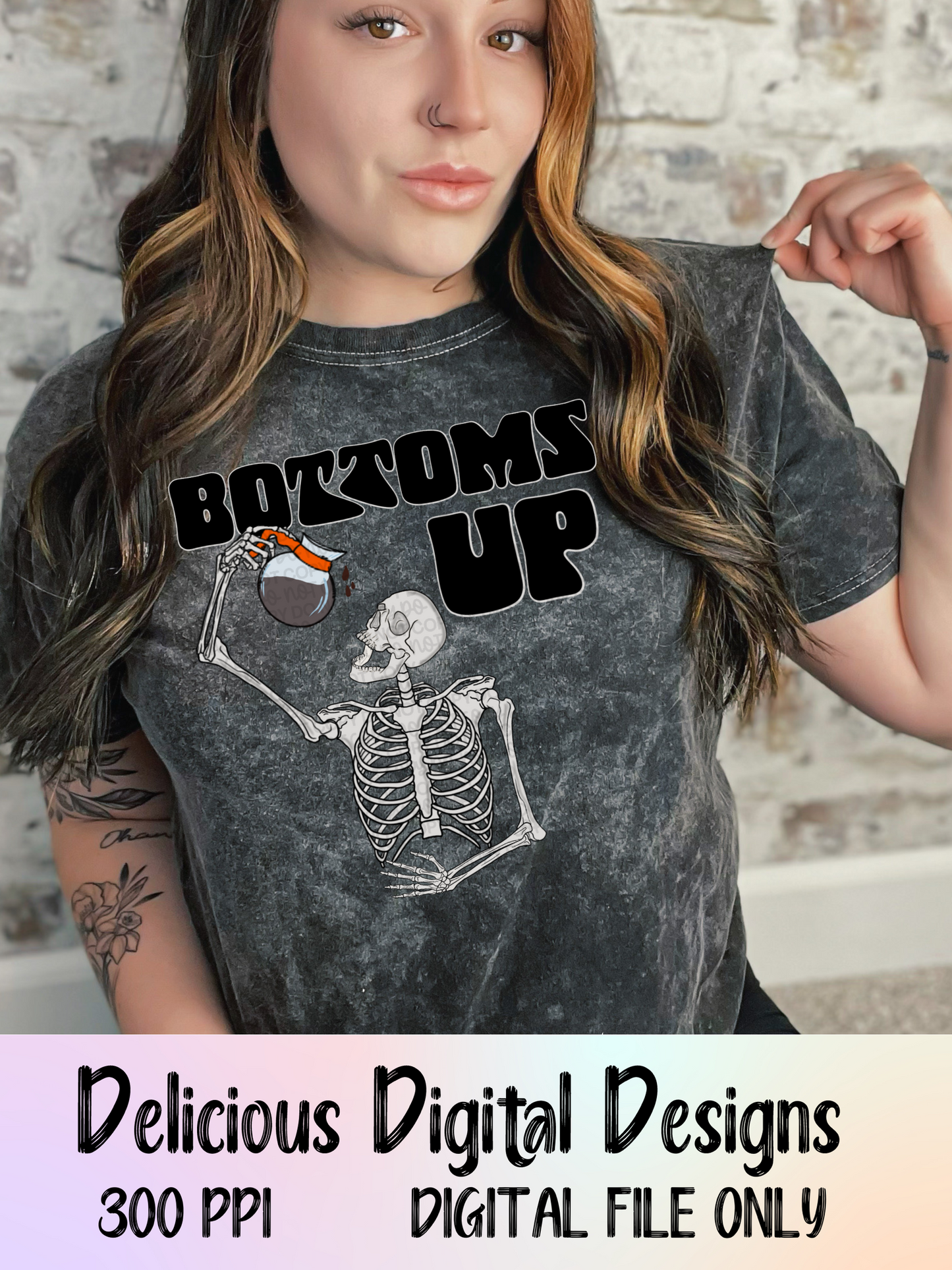 BOTTOMS UP PNG | Digital Download | PNG