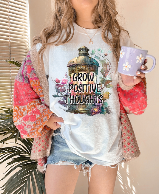 GROW POSITIVE THOUGHTS LANTERN | Digital Download | PNG