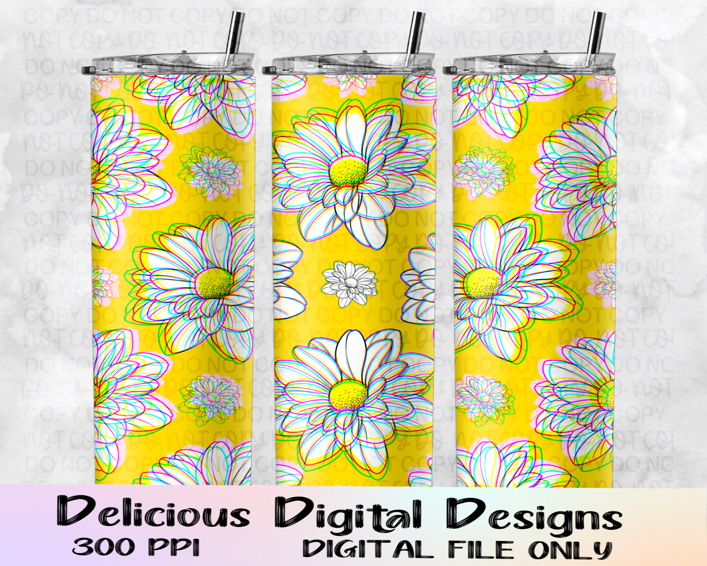 BUZZED OUT DAISIES TUMBLER | Digital Download | PNG