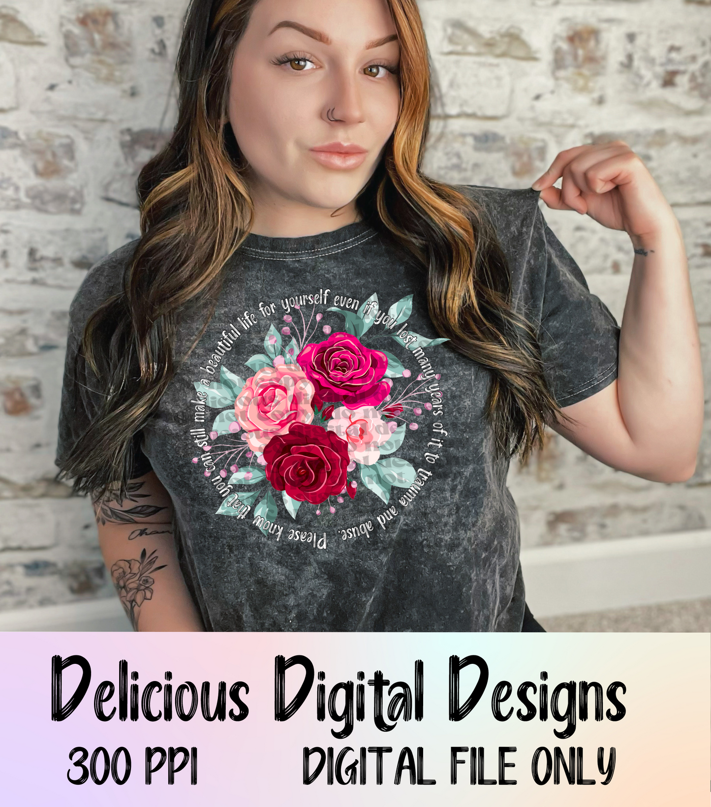 CÍRCULO FLORAL DE LA VIDA HERMOSA | Descarga digital | PNG