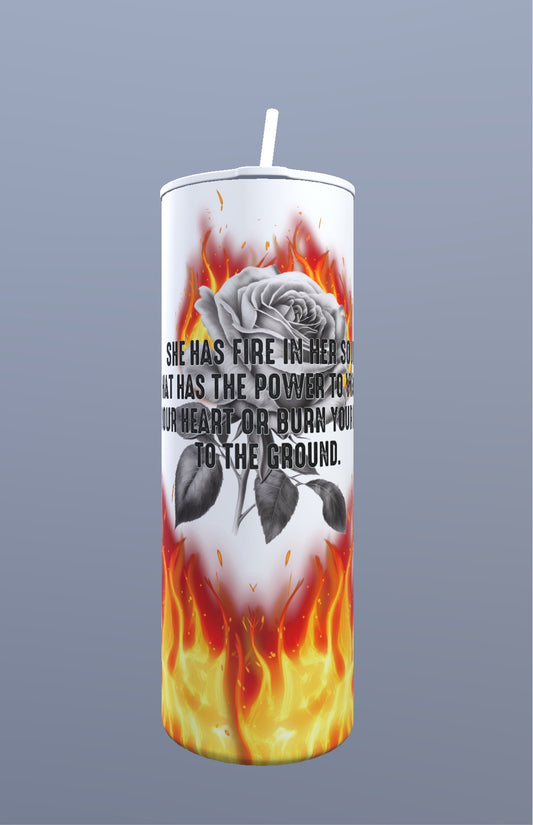 SHE HAS FIRE IN HER SOUL TUMBLER | Digital Download | PNG