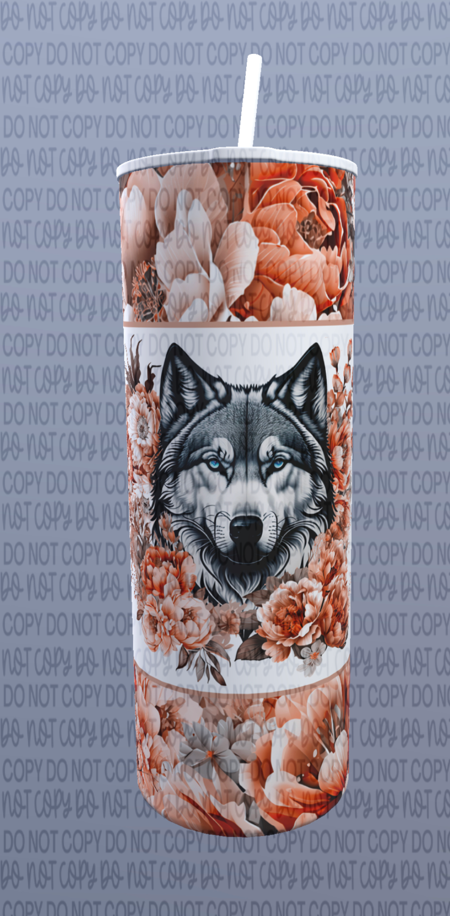 FLORAL WOLF TUMBLER | Digital Download | PNG