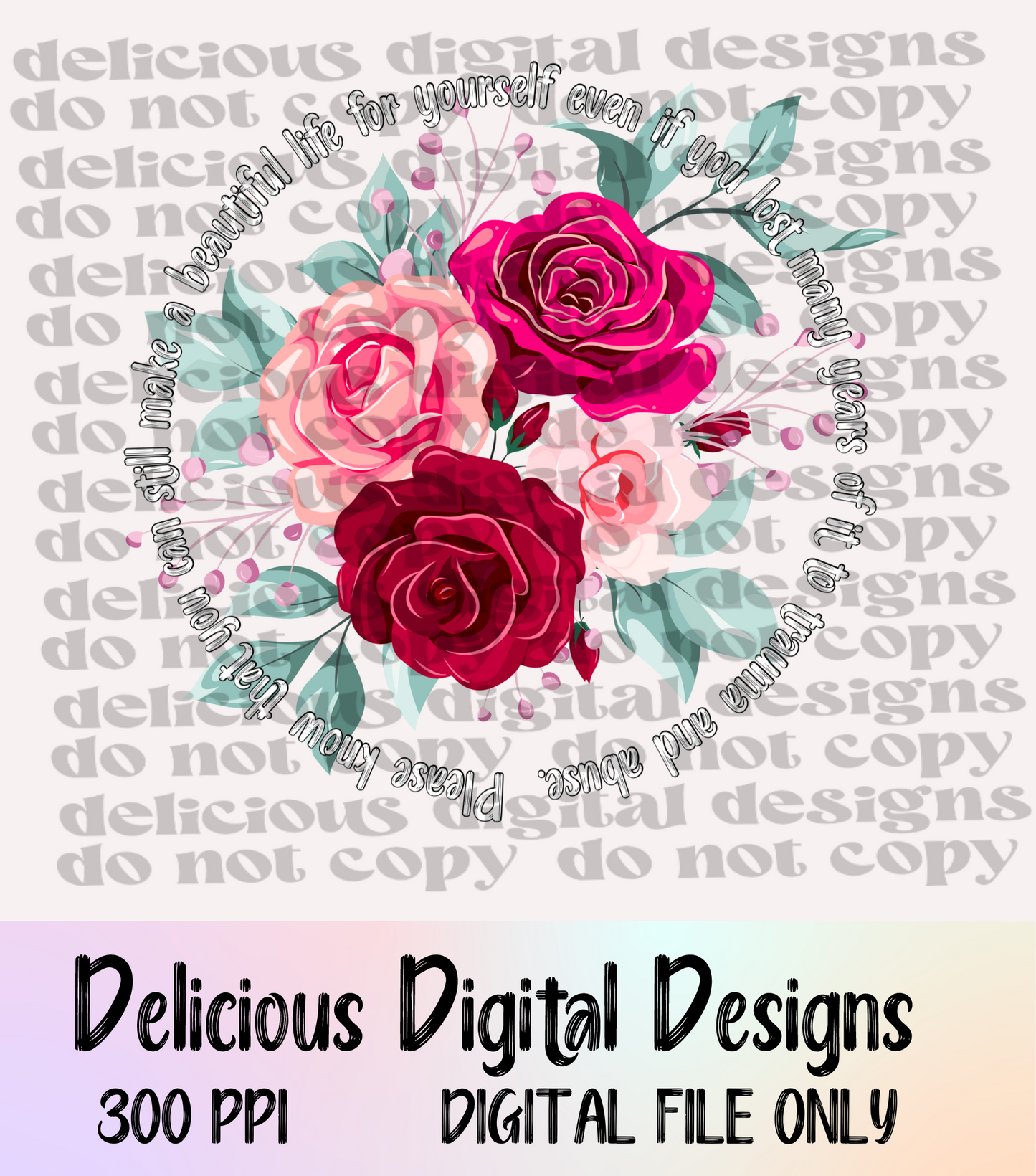 CÍRCULO FLORAL DE LA VIDA HERMOSA | Descarga digital | PNG